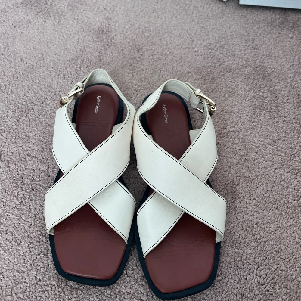 & Other Stories Cream Cross-Strap Sandals